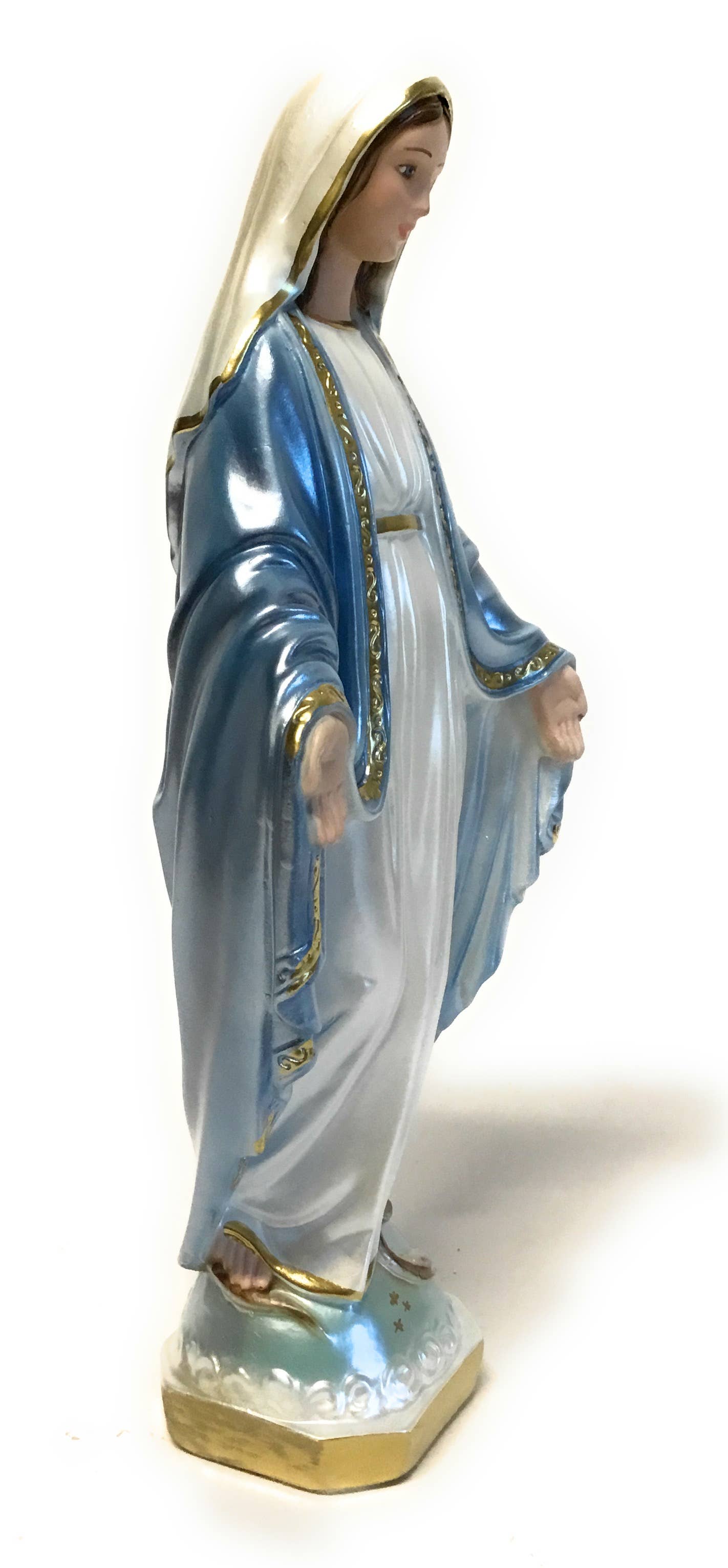 Costa Articoli Religiosi - Vendita all'ingrosso Statuette decorative - Statua Madonna Miracolosa cm. 33 in gesso madreperlato2