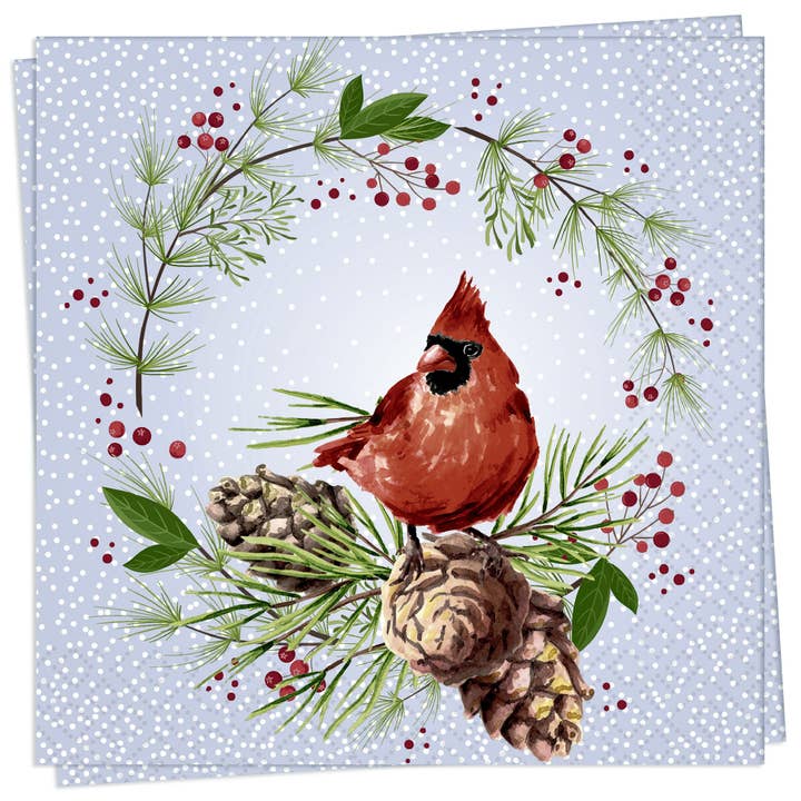 Winter Cardinal - Luncheon Napkin for wholesale by Twilight Collection