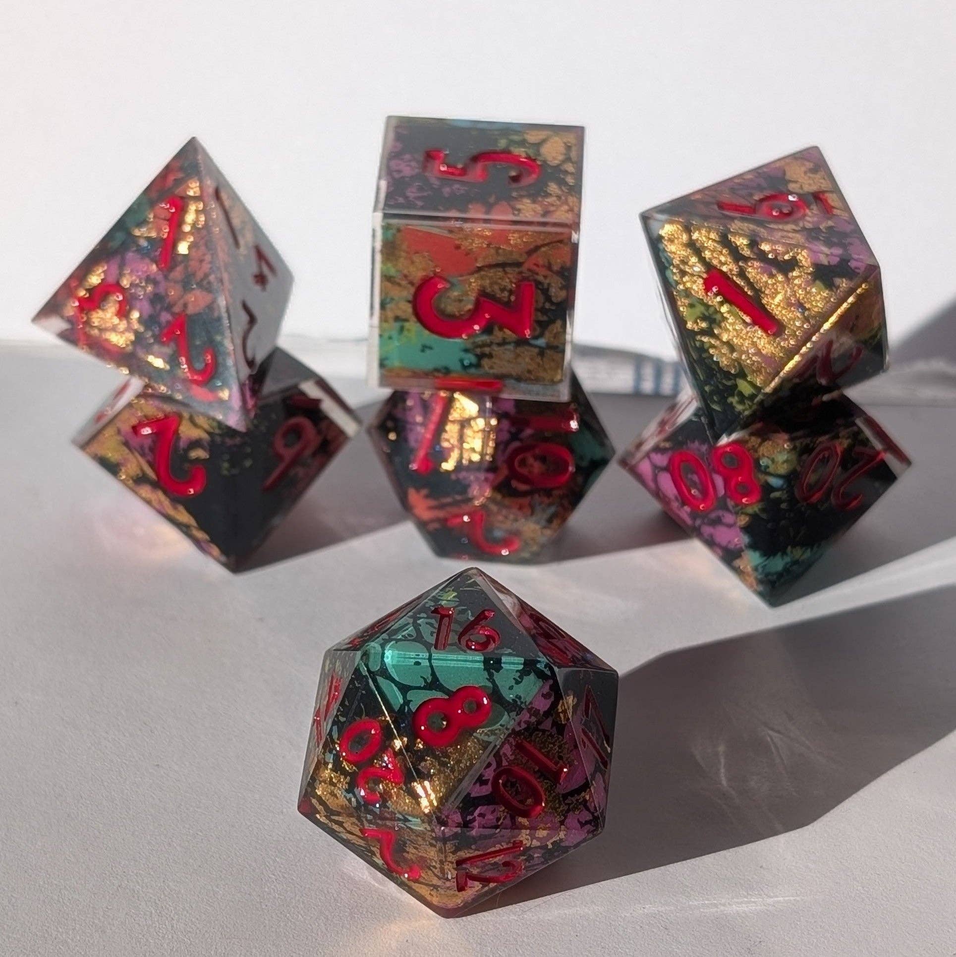 EBONWOOD - Wholesale Dice - Runeburst - 7 Piece Luxury D&D Dice Set4