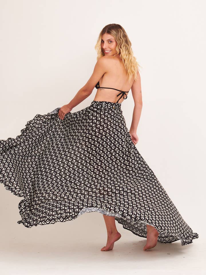 Saia com Babados Boomerang por atacado de Jungle Society