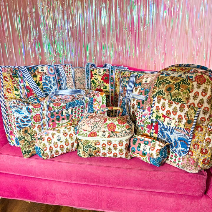 Heart of Grace - Wholesale Makeup/Cosmetic Bag - Wildflower Patch | Quilted Cosmetic Bags-set of 3