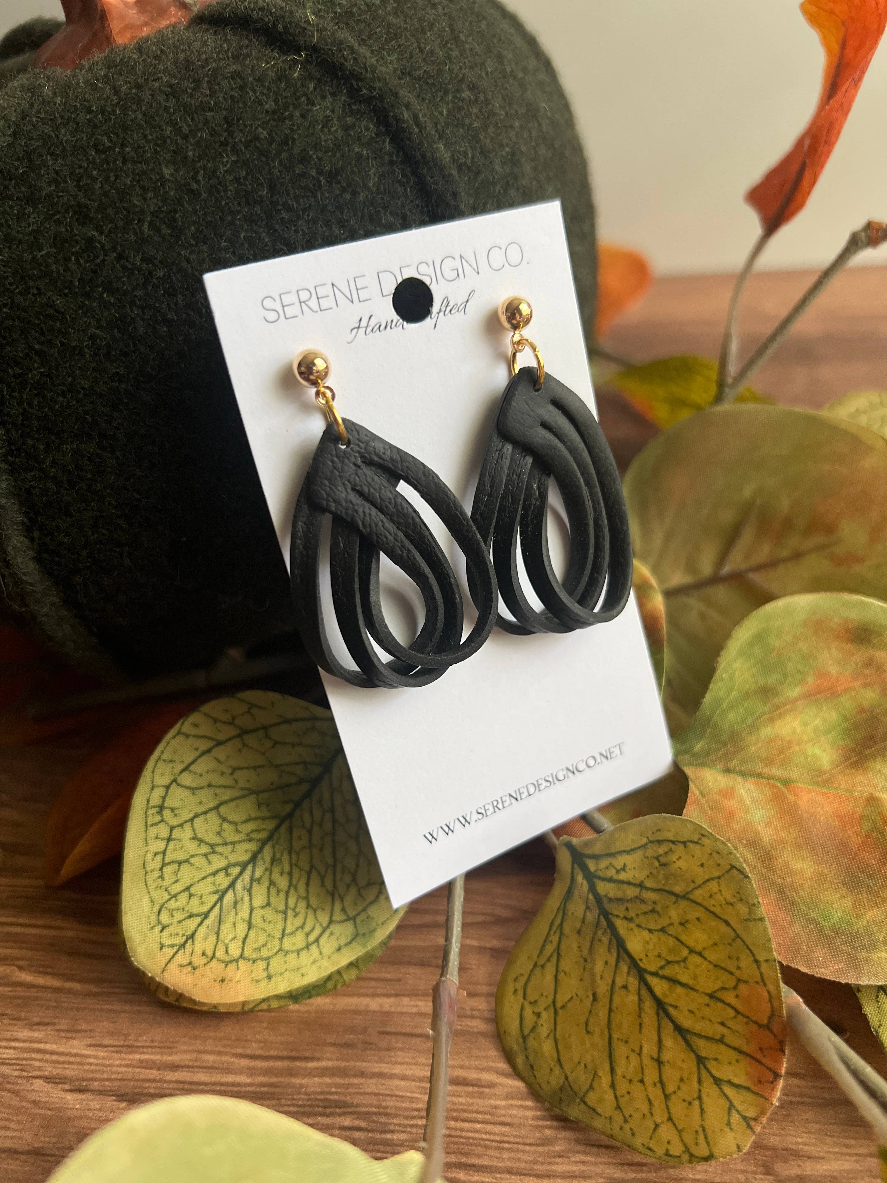 Serene Design Co. - Wholesale Dangle Earrings - Leather Dupe Loop Earrings0