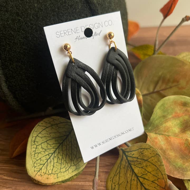 Serene Design Co. - Wholesale Dangle Earrings - Leather Dupe Loop Earrings
