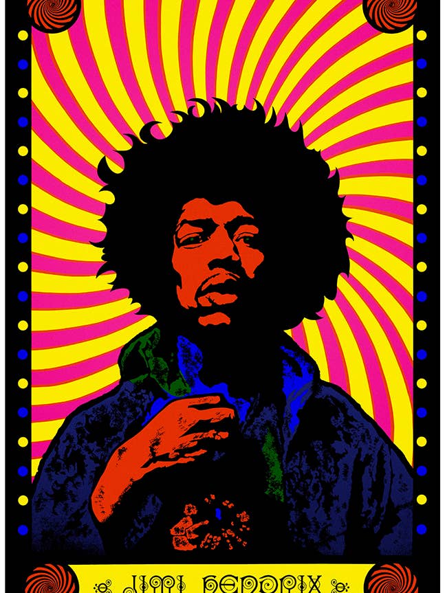 Jimi Hendrix - Psychedelic 11x17 Bag and Boarded Poster for wholesale by Pyramid America