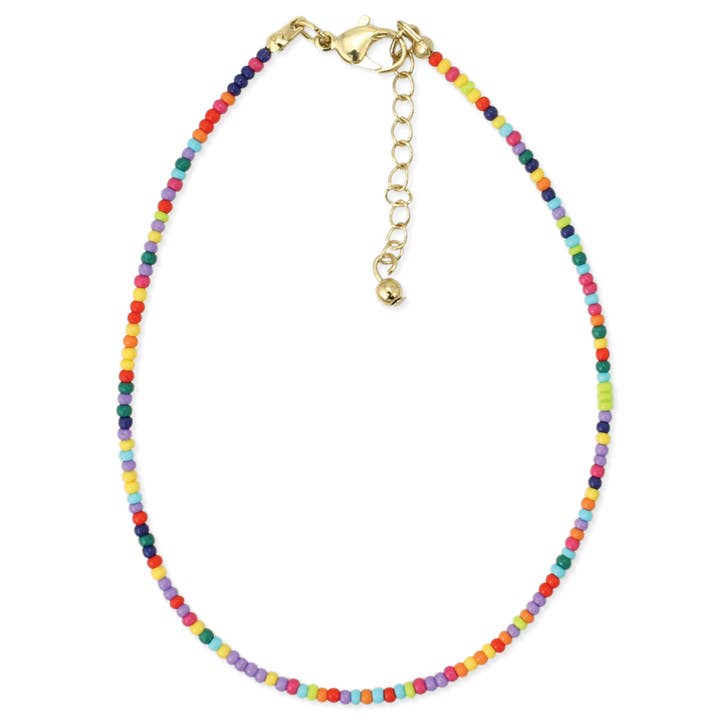 ZAD - Wholesale Anklet - Pastel Rainbow Tiny Bead Anklet1