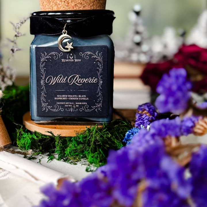 Wild Reverie Literary Candle With Charm- Sugared Violets and other Purchase Wholesale apothecary jars for candles. Free Returns & Net 60 Terms on Faire trending on Faire.