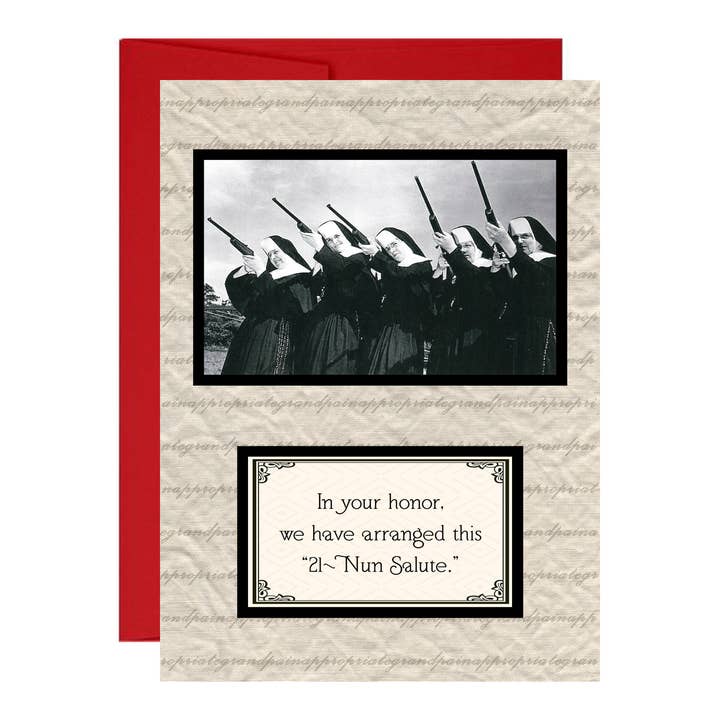 Inappropriate Grandpa Cards - Wholesale Everyday Greeting Card - New For 2025 - 21-Nun Salute1