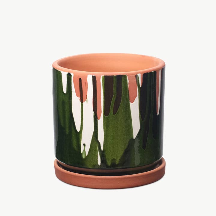 Casa Atlântica - Wholesale Plant Pot - Clay pot with white slip and green glaze1