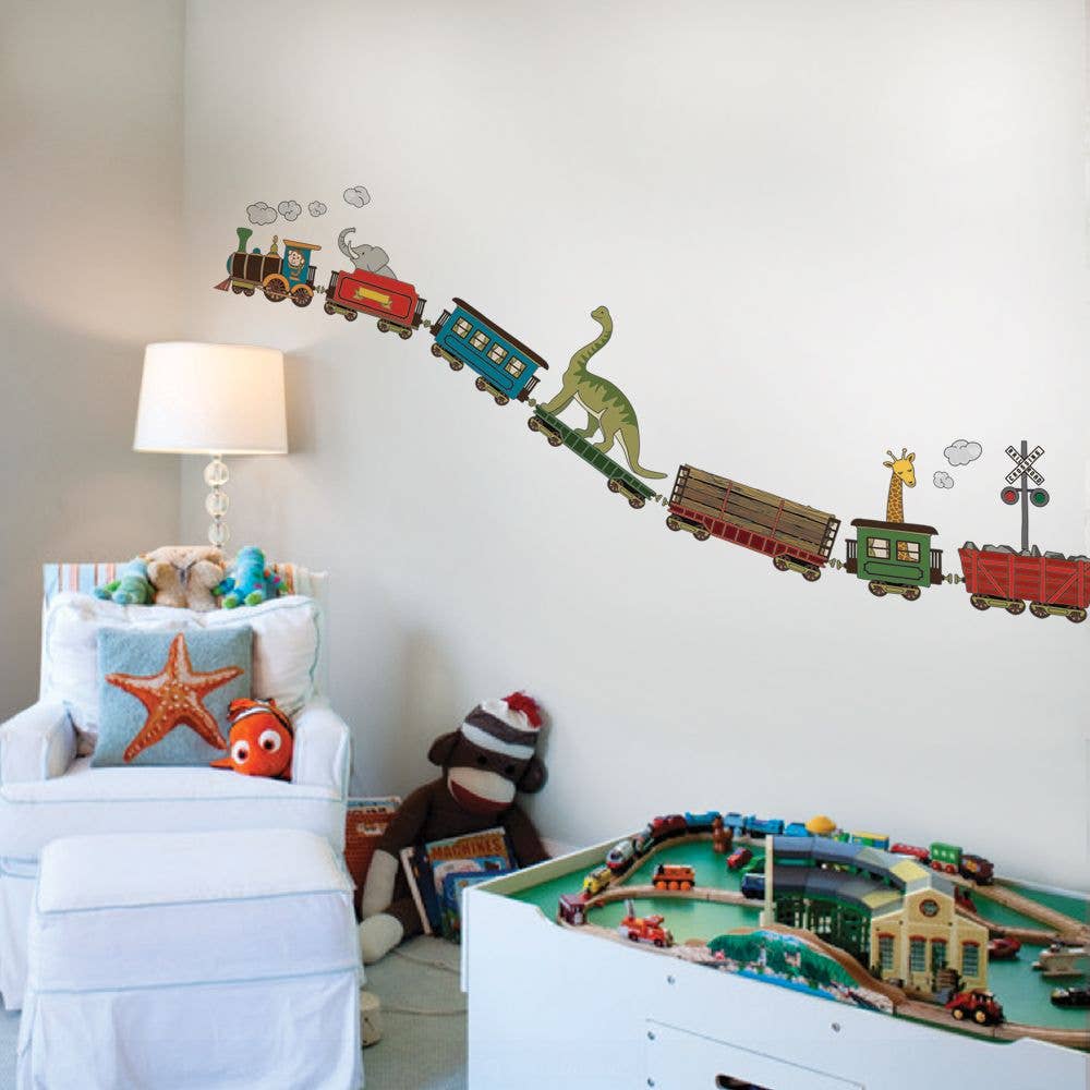 Simple Shapes - Wholesale Wall Decor - Kids & Baby - Animal Trains Wall Sticker1