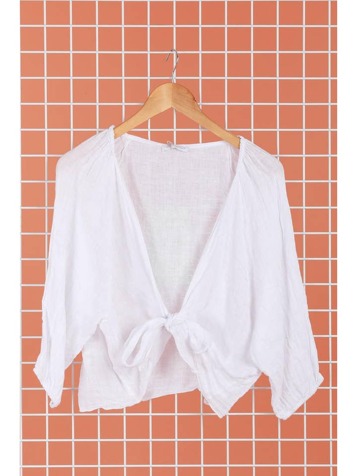 la maison des fibres naturelles - Wholesale Blouse - Women's - Linen wrap top 621286 100% linen
