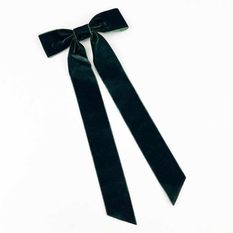 MKS America - Wholesale Hair Clip - Women's - Phasa Velvet Long Ribbon bow hair clips 7 colors2