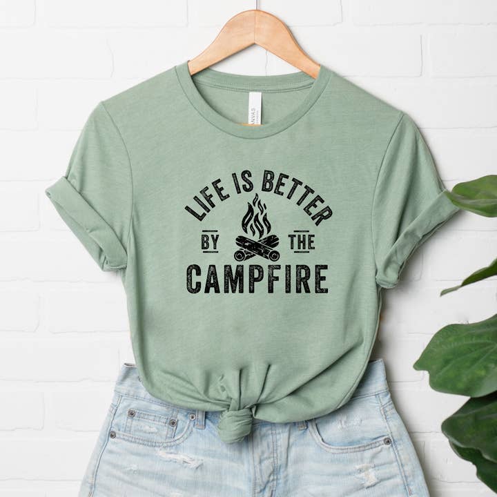 Life Is Better By The Campfire Short Sleeve Graphic Tee for wholesale by Olive And Ivory Wholesale
