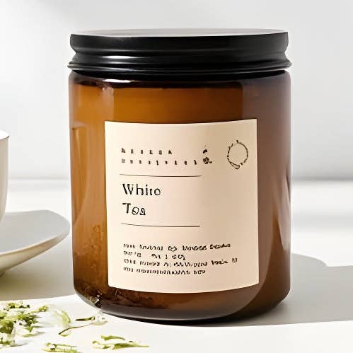 TÈ BIANCO - CANDELA PROFUMATA ALLA SOIA NATURALE AL 100% per la vendita all'ingrosso da parte di Bencao Herbalist