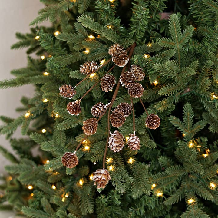 Holiday Depot Inc. - Wholesale Christmas Decoration - 510825- 24in Spray-Snowy Natural Birchcones-4