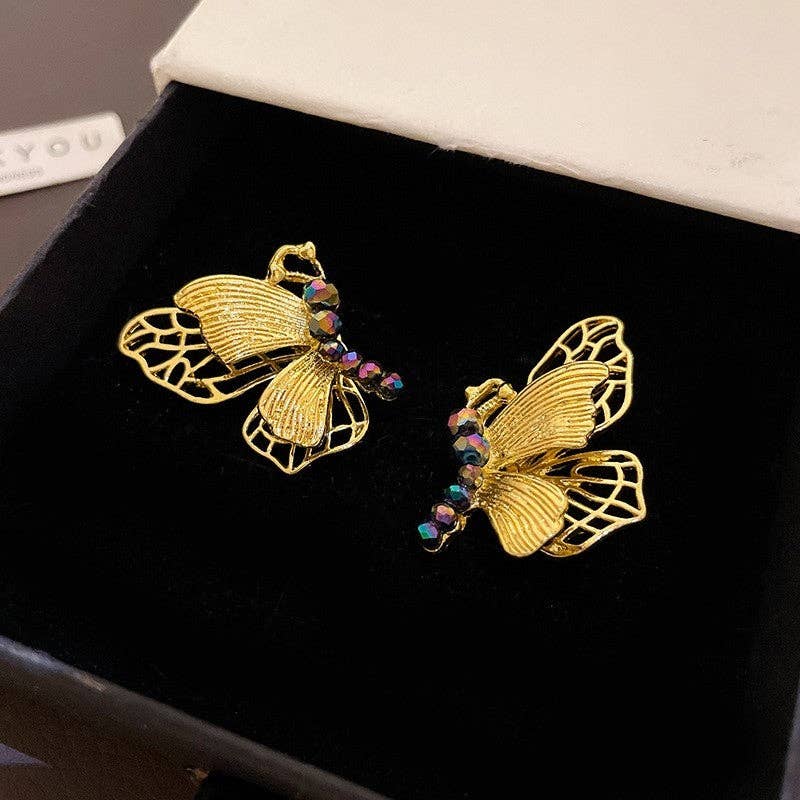   Silver Needle Diamond Butterfly Earrings for wholesale on Faire2