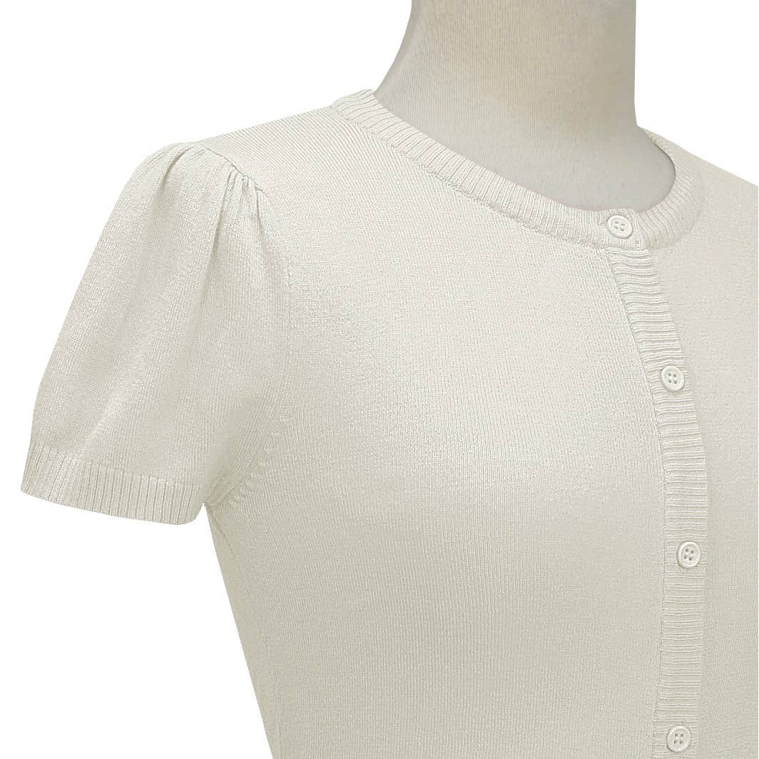 Mak - Vente Cardigan – femme - Cardigan court à col rond à manches courtes CB053621