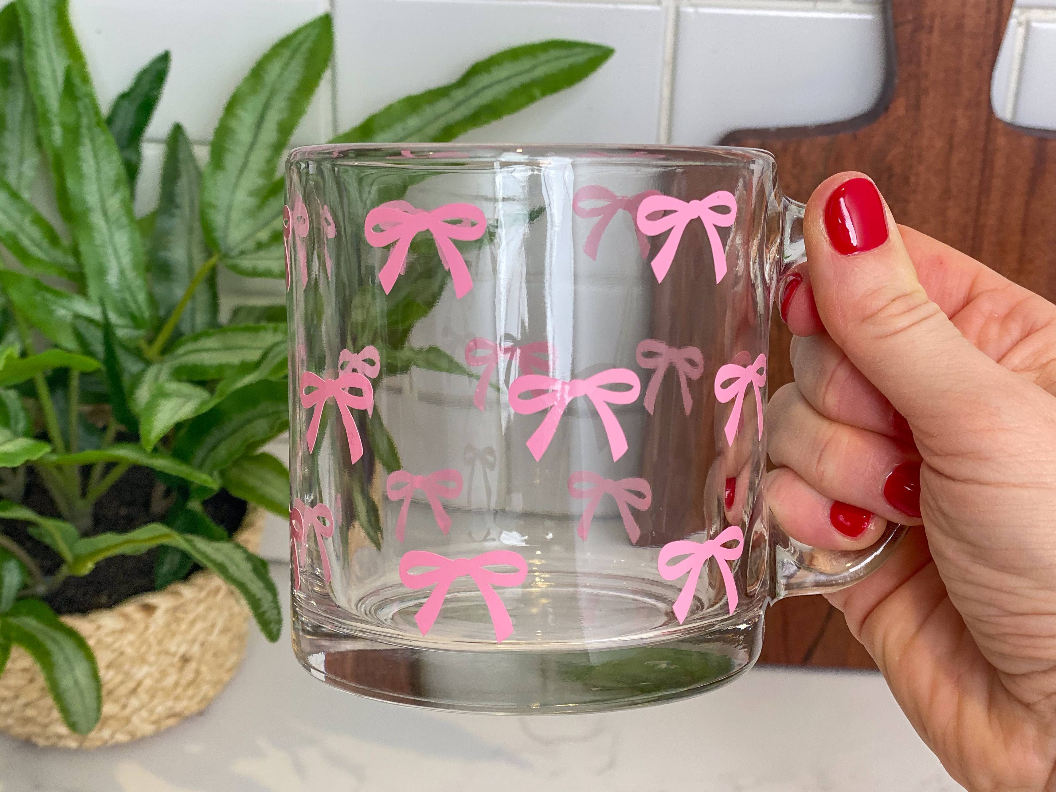 Bodhi Life Design - Wholesale Koffiemok - Tiny Bow koffieglazen mok, cadeau voor Moederdag, schattig kopje