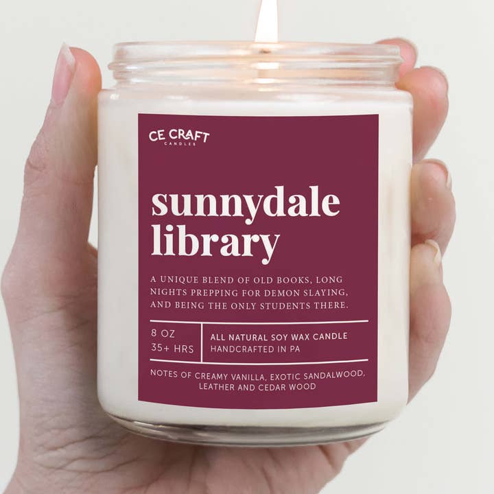 Sunnydale Library Scented Candle for wholesale by CE Craft Co