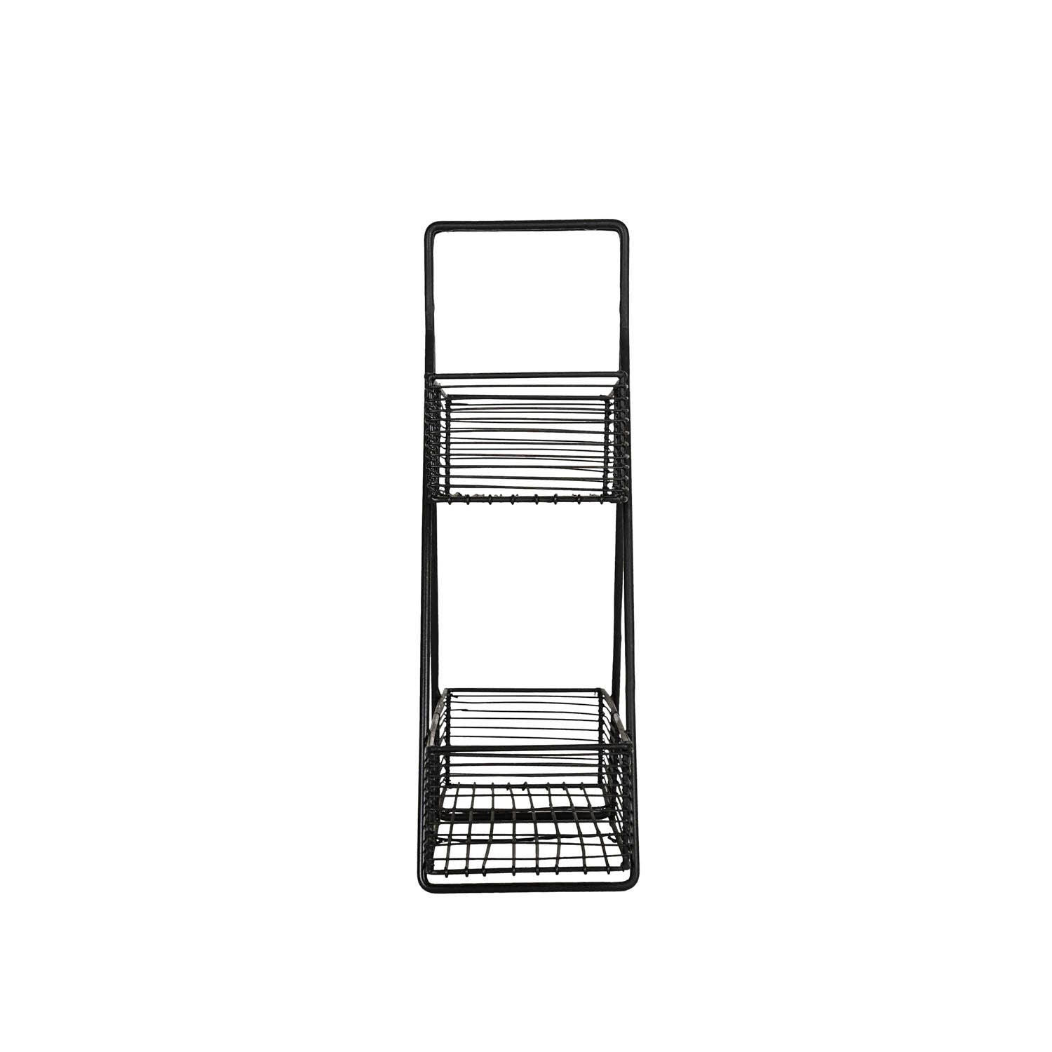 Foreside Home & Garden - Wholesale Retailer Display - Food & Drink - Atticus Two Tiered Wire Baskets Black Kitchen Decor3