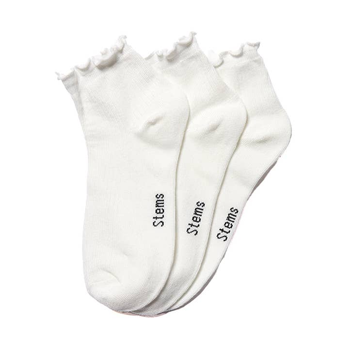 3-Pack Everyday Ruffle Socks for wholesale by Stems socks & tights