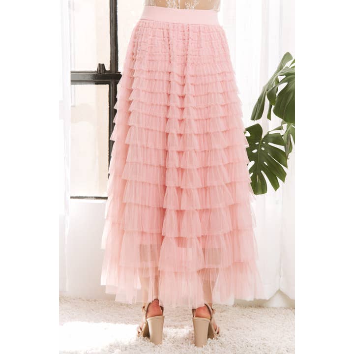 Sweet Generis - Wholesale Skirt - Women's - CASCADING TULLE MESH TIERED MAX SKIRT19