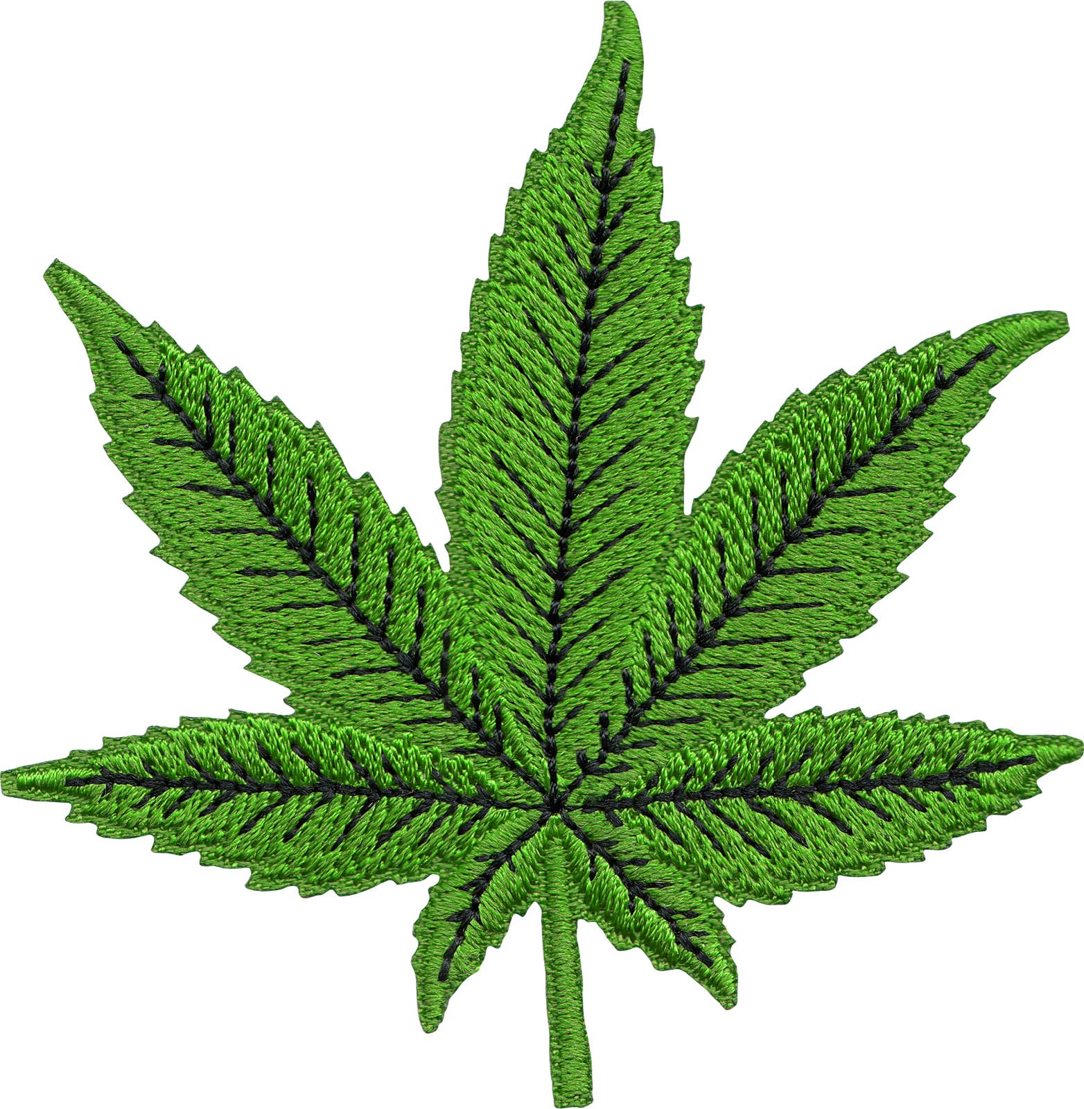 Square Deal Recordings & Supplies - Vente Écusson - Patch - Feuille de pot 3" verte - Marijuana Chanvre Stoner Cannabis