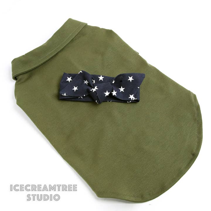 Icecreamtree Studio – wholesale Pet costume – Cat/dog – Top Gun Look Outfit Pilot Shirt, Scarf Set - Dog Cat Costume2