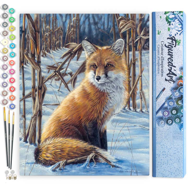 Pintar por números Raposa na Neve por atacado de Figured'Art