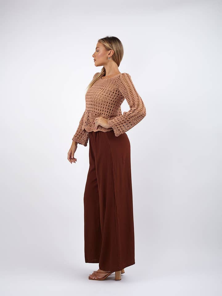 Bijondo - Wholesale Knit Top - Women's - Lilly long sleeve crochet top