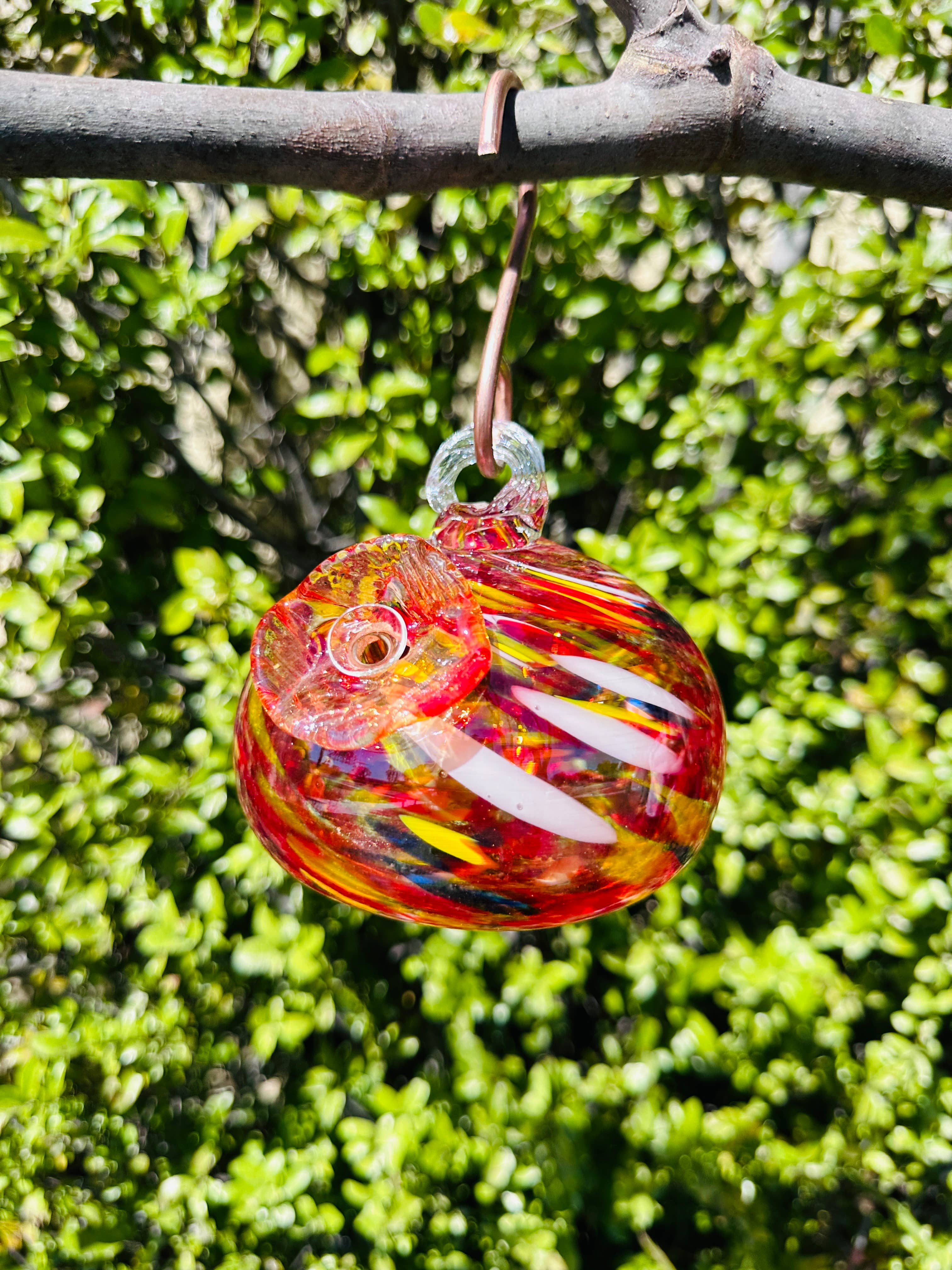 ApricotMint - Wholesale Bird Feeder - Handblown Art Glass Humming Bird Feeder Small6