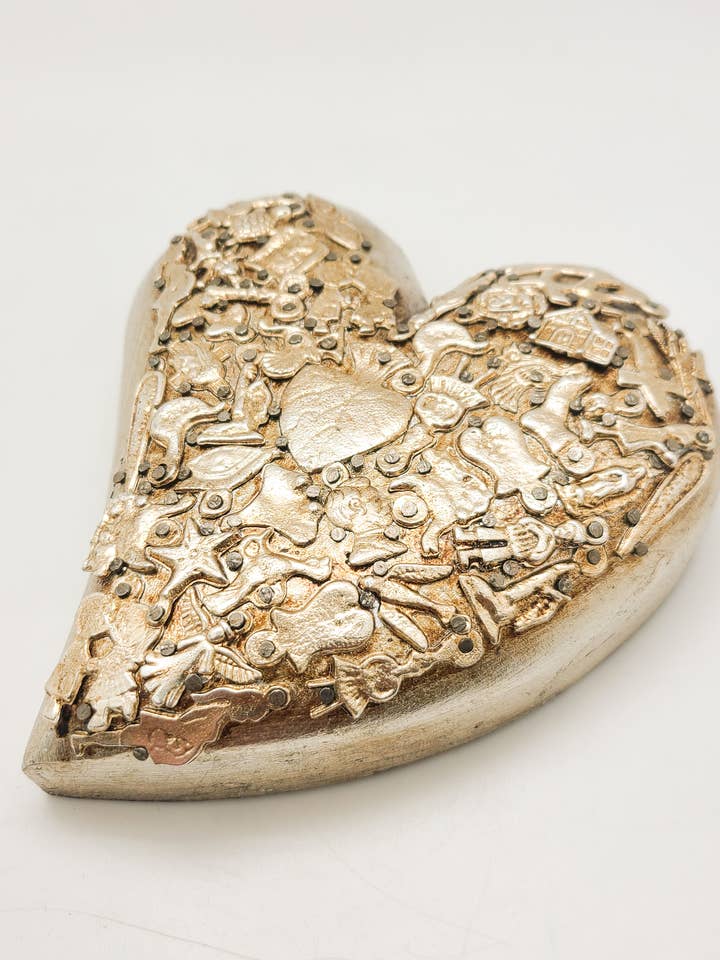 MXPH4- Handmade Gold Milagro Heart for wholesale by Contreras Designs