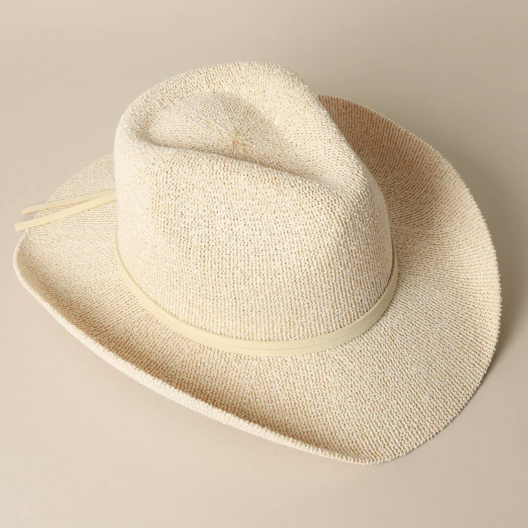 Fashion City – wholesale Cowboy Hat – Women’s – Solid Color Terry Cloth Cowboy Panama Adjustable Sun Hat
1