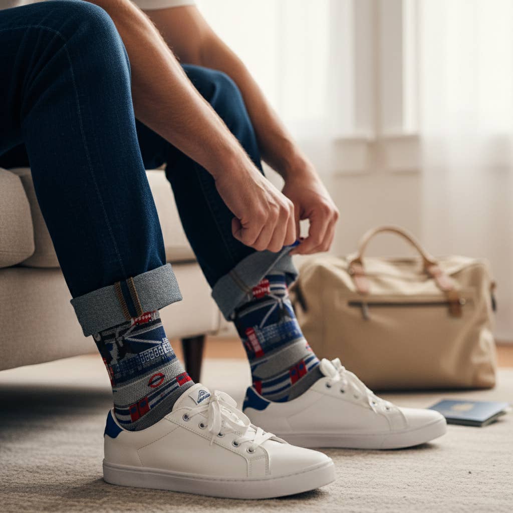 Soxfords – Meias - Homem por atacado – “London Fog” - Meias finas para homem com tema londrino2