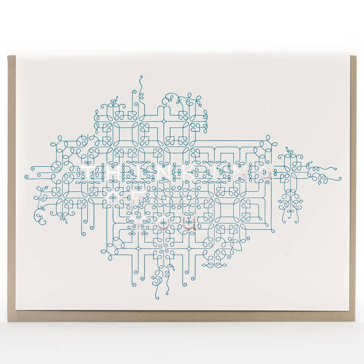 Denken aan jou Flourish Card voor wholesale door Porchlight Press Letterpress