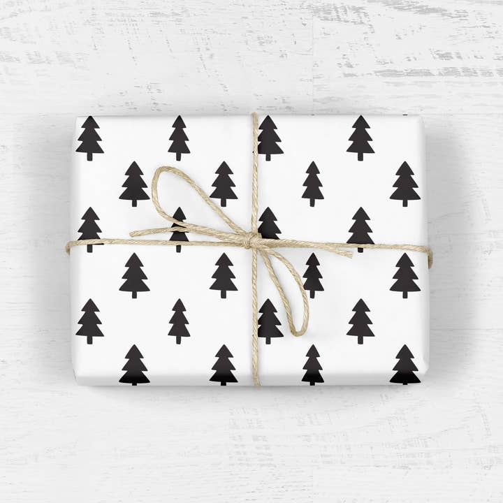 MELLOWWORKS - Wholesale Wrapping Paper Roll - CHRISTMAS TREES Gift Wrap (ROLL)