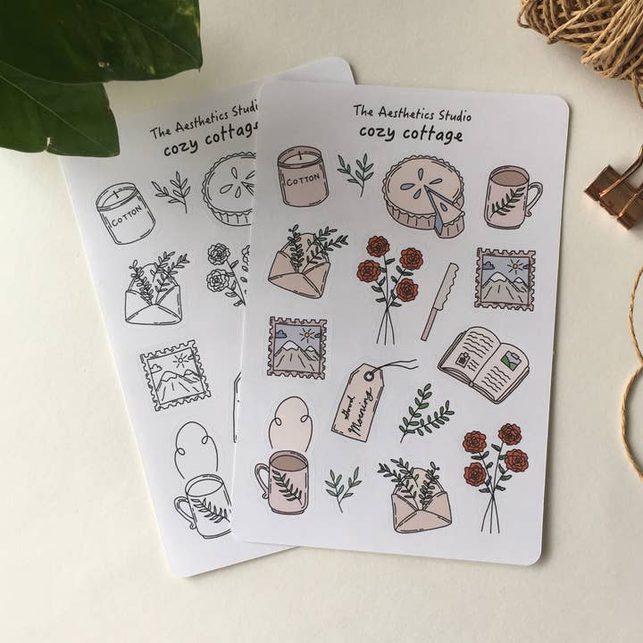 The Aesthetics Studio - Wholesale Sticker - Cozy Cottage Sticker Sheet0