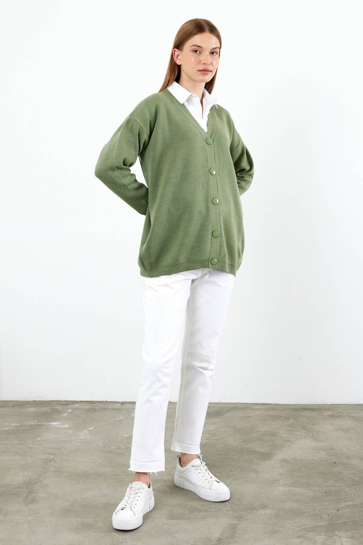 VAV NEW YORK - Wholesale Cardigan - Women's - Women's Solid Color Mid-Length Knit Cardigan Oversized Solid13