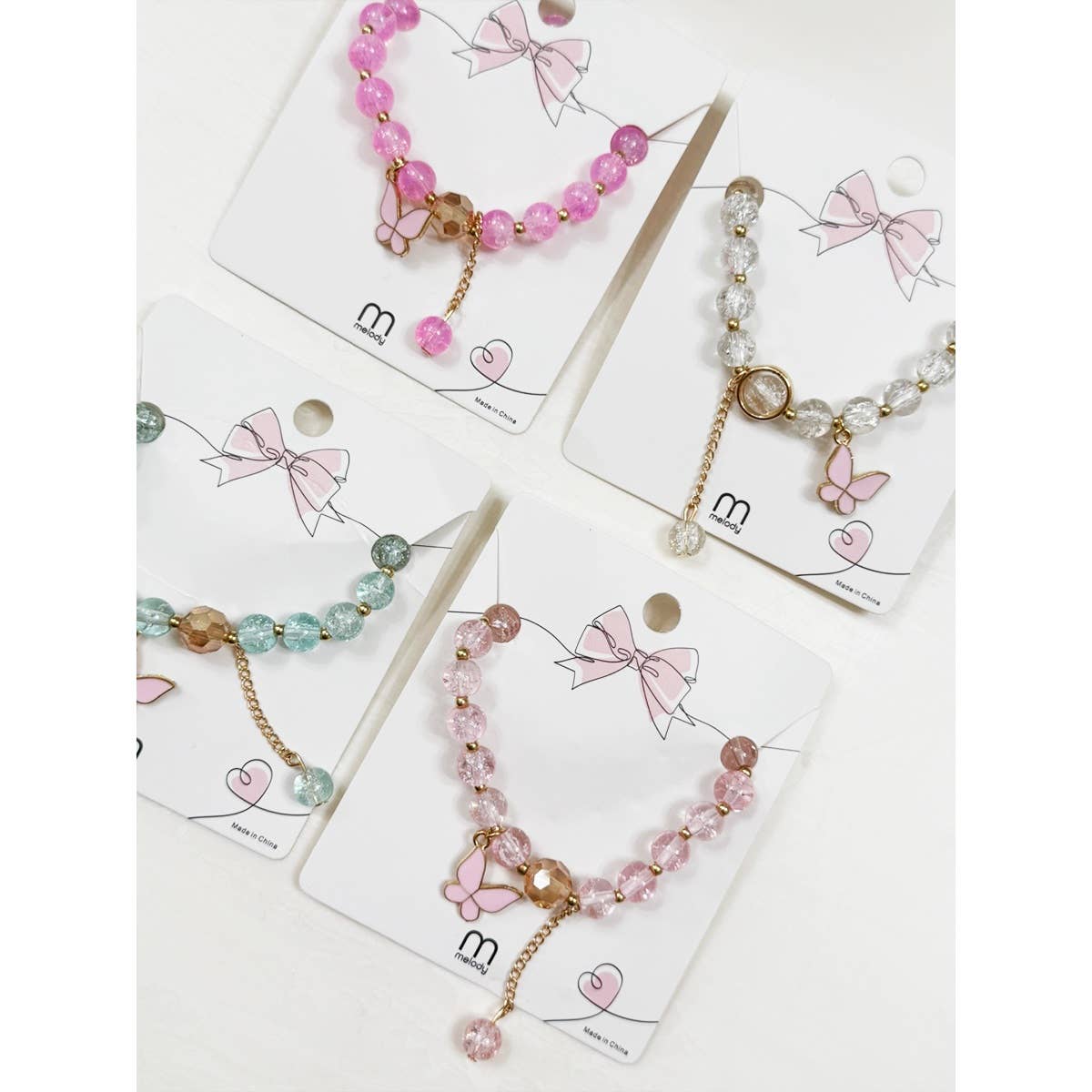 Butterfly Pendant Mix Bead Bracelet for wholesale on Faire6