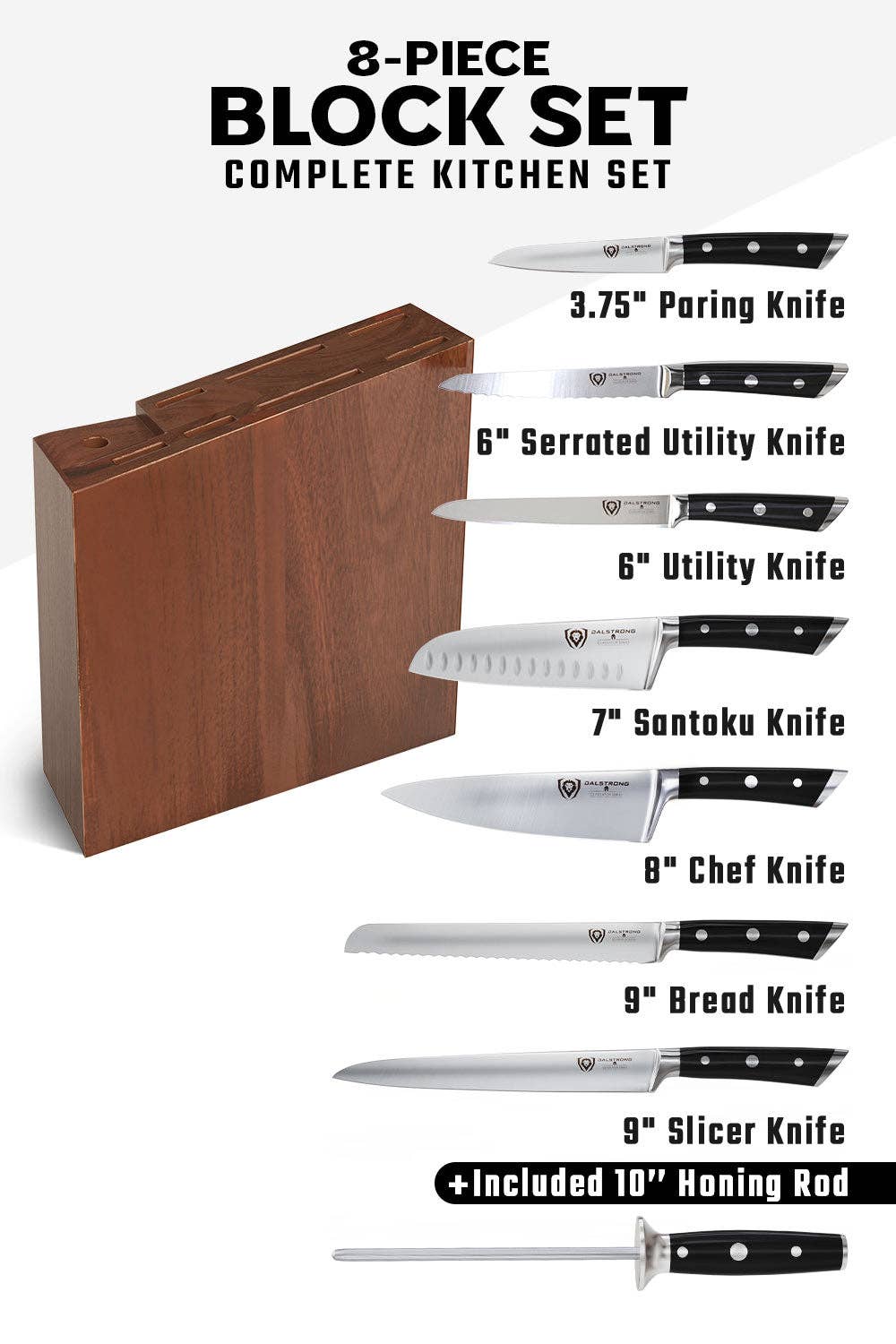 Dalstrong - Wholesale Knife Set - 8-Piece Knife Block Set | Gladiator Series | Knives NSF Certified | Dalstrong ©5