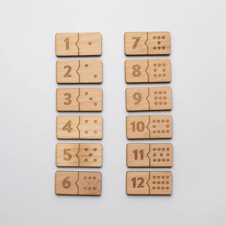 Wooden Number Match Puzzle • Modern Domino Style Kids Game for wholesale by Gladfolk