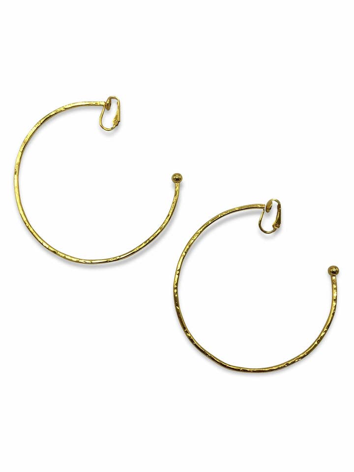 Gold Medium Hooptastic Clipon Hoop Earrings for wholesale by JAREDJAMIN