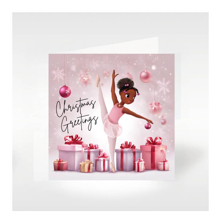 Tarjeta de Navidad Nia Ballerina | Tarjetas de felicitación negras | 🎄 para venta al por mayor de Nia Ballerina