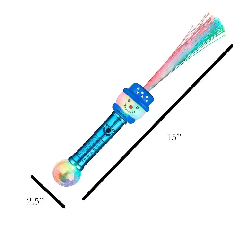 Blinkee.com, LLC – wholesale Light-up toy – Kids & baby – Flashing Fiber Optic Friendly Snowman Wand with Prism Ball2