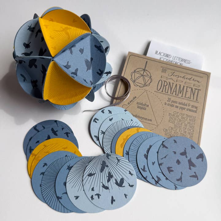 Blackbird Letterpress - Wholesale DIY Craft Kit - icosahedron DIY ornament kit - winter solstice2