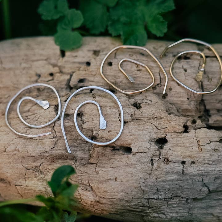 Serpent Swirl Earrings (Made to Order) for wholesale by Crooked Trails Silver