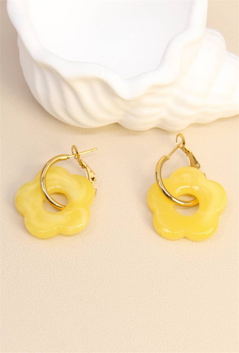 BELLISSIMA BIJOUX – wholesale Dangle earrings – Flower Earrings in Resin and Stainless Steel19