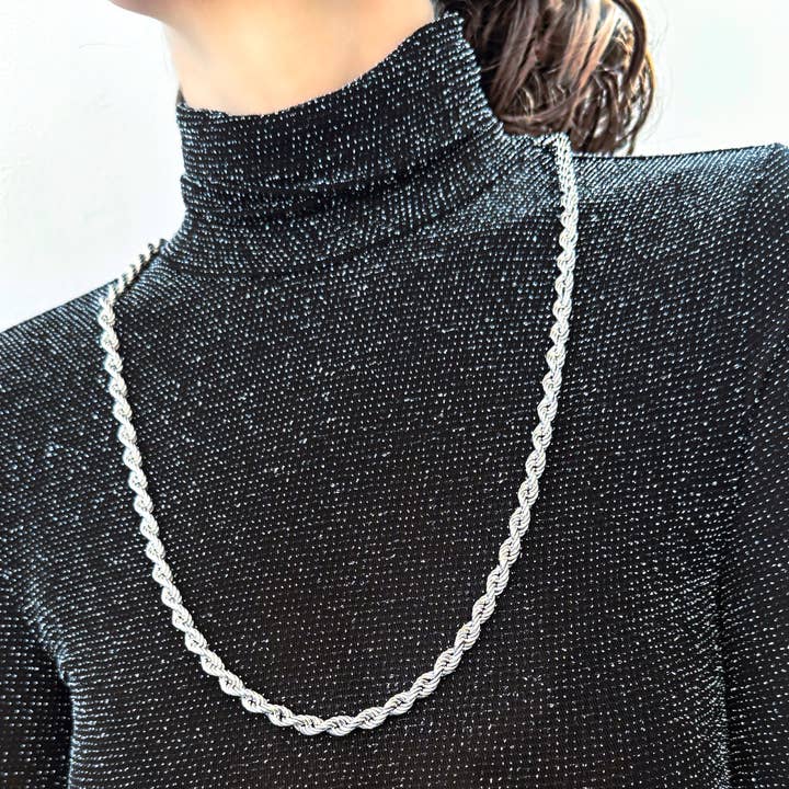 Shiny String Necklace 78 cm Palladium for wholesale by GI.OTTO