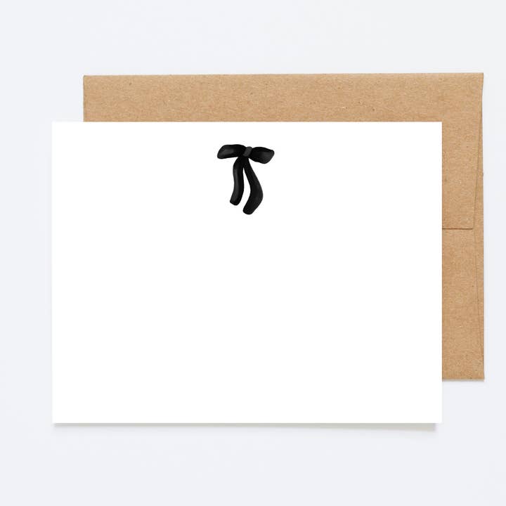 Black Bow - Box Set/Flat Note Cards for wholesale by Shortpockets