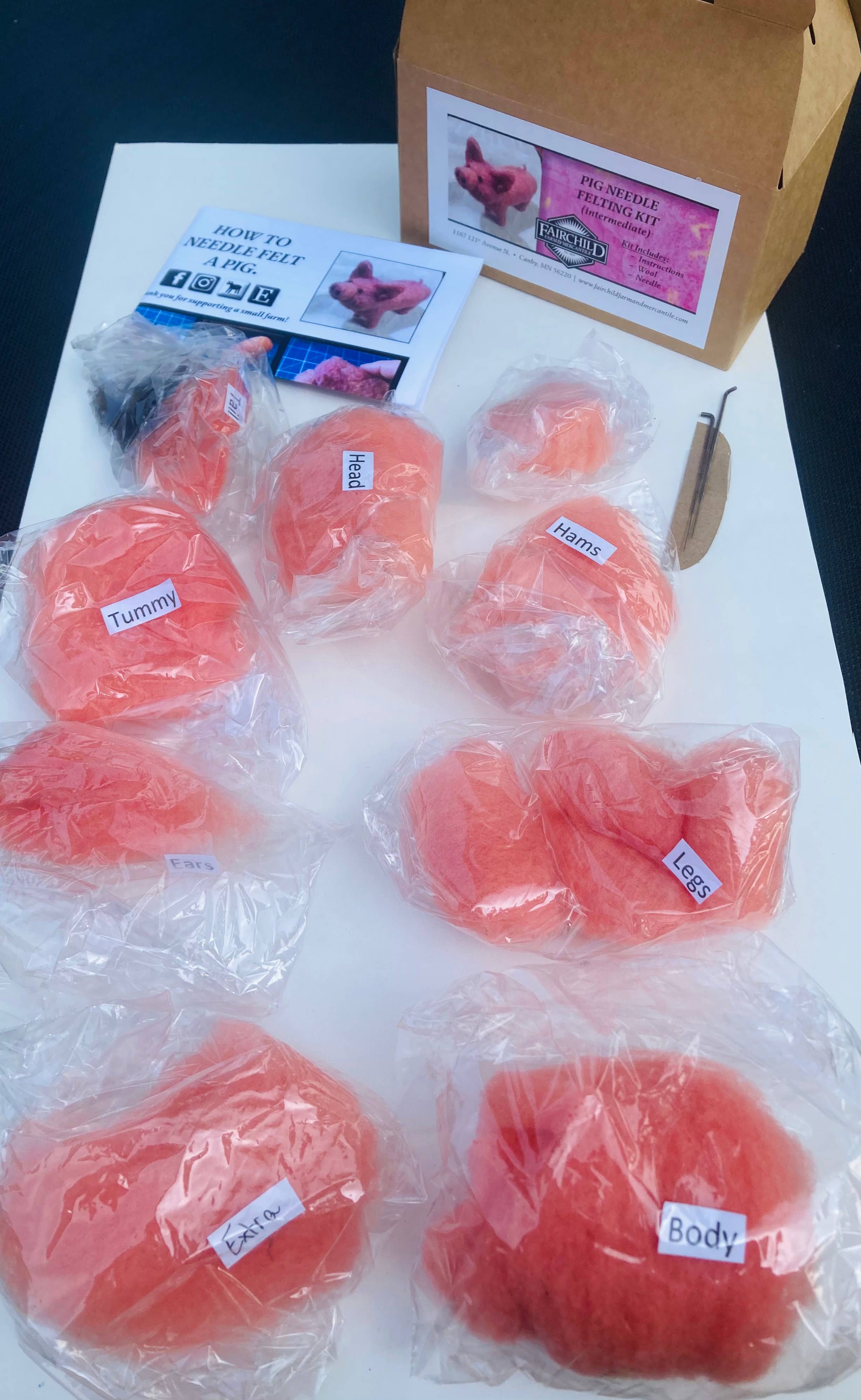 Fairchild Farm and Mercantile - Wholesale Craft Sewing Kit - Pig Needle Felting Kit4