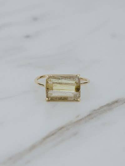 Gemstone Ring - Rutilated Quartz | 14k for wholesale by Wings Hawaii